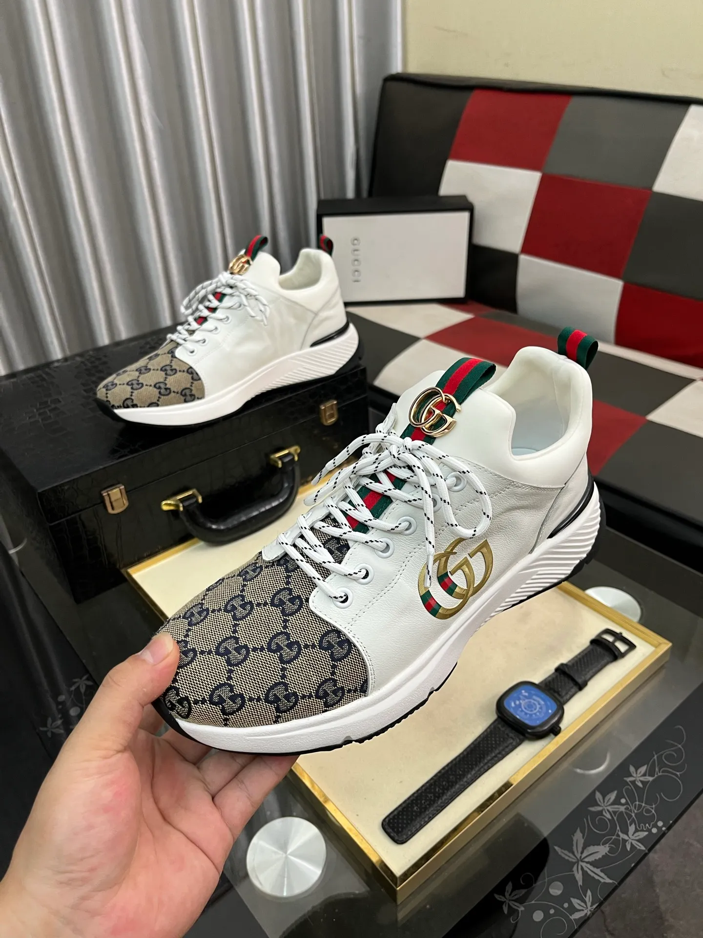Men's Men's Shoes 💰458 ⌚️⌚️[GUCCI] Gucci men's casual shoes are absolutely popular 🔥The ultimate matching item for trendy men! The charm of super texture is irresistible, the main recommendation, the flower leather color is bright! The upper is made of high-quality brand printed fabric with cowhide, breathable leather lining and wear-resistant rubber sole, noble and elegant! Extremely comfortable🎁🎁You can be as handsome as you want💪 38-445⃣️colors available
